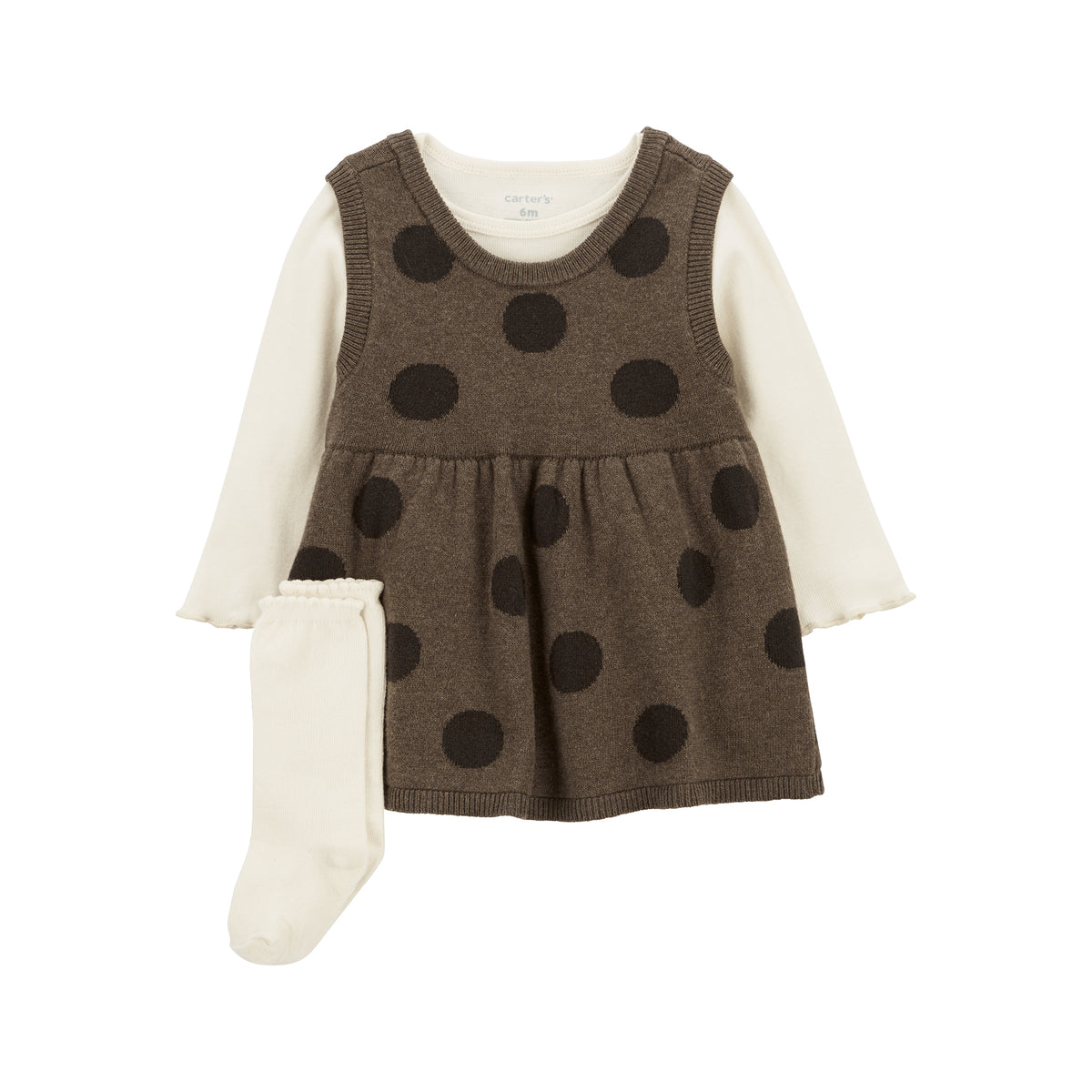 Carter's brown polka dot 3-piece set (6M-24M)