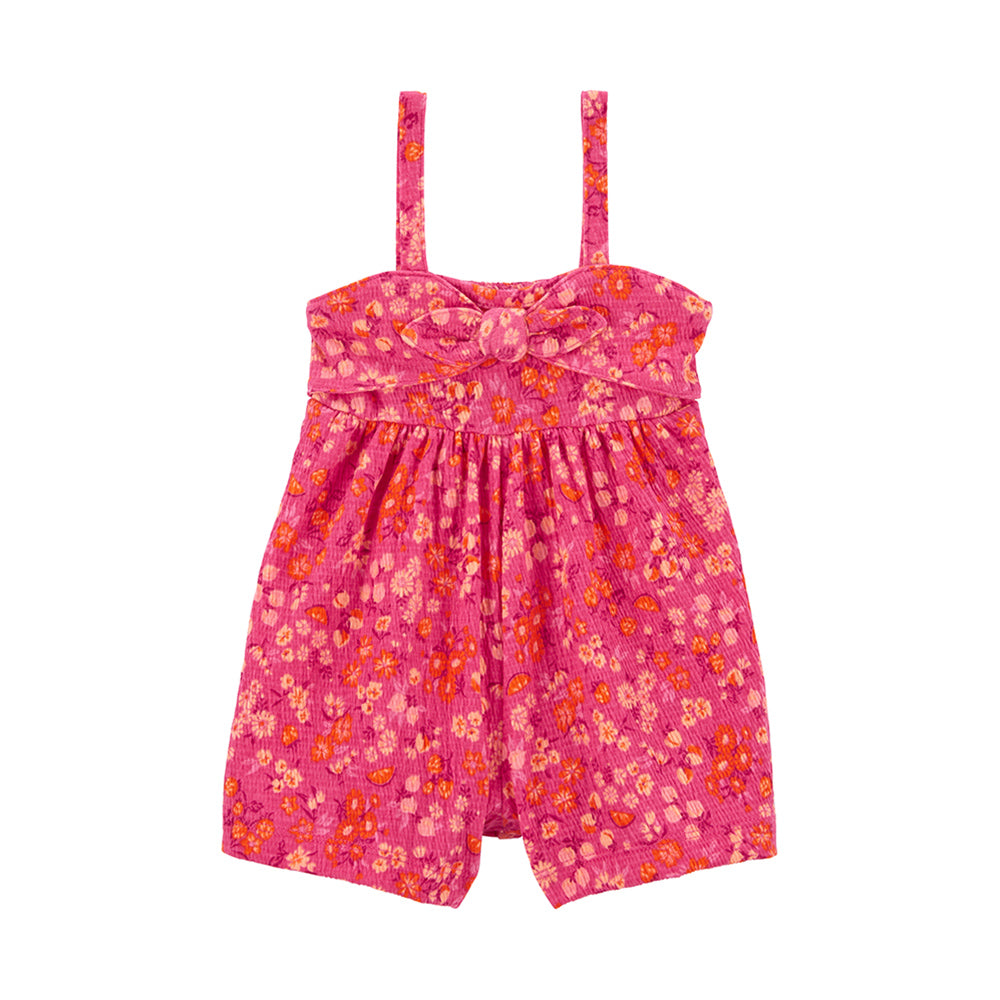 Carter's red flower all over sleeveless jumpsuit (6M-24M)