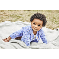 OshKosh white dot blue long-sleeved top (12M-24M)