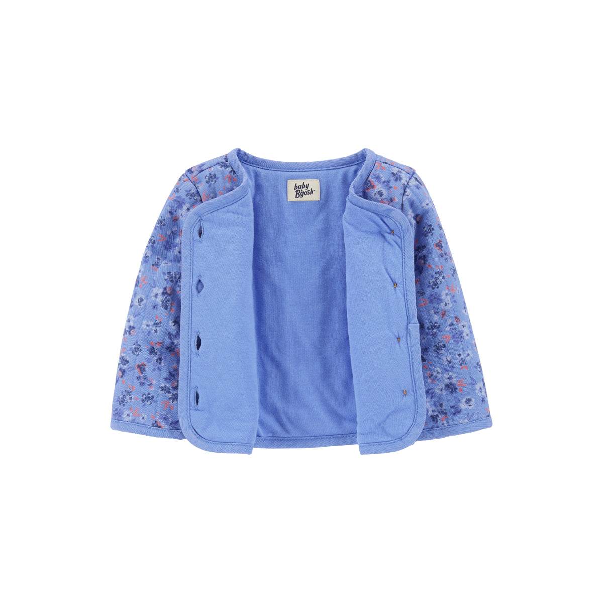 OshKosh white dot blue long-sleeved top (12M-24M)