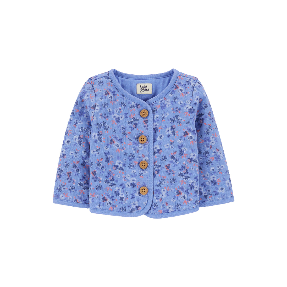 OshKosh white dot blue long-sleeved top (12M-24M)