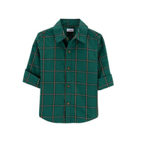 Carter's dark green plaid shirt (6M-24M)