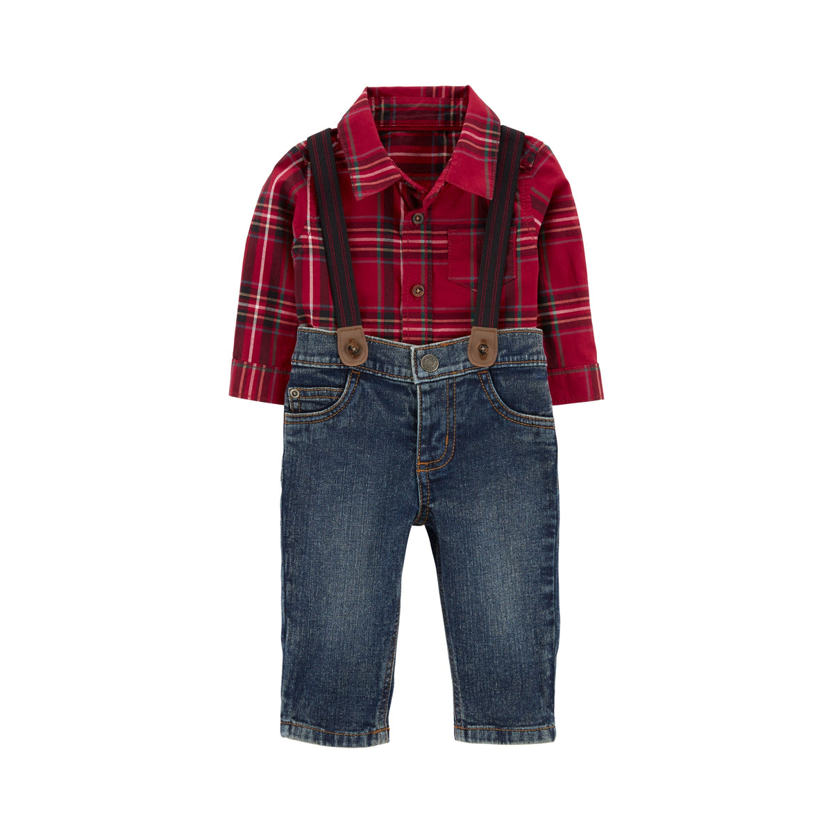 Carter's red plaid style 2-piece set (6M-24M)-2