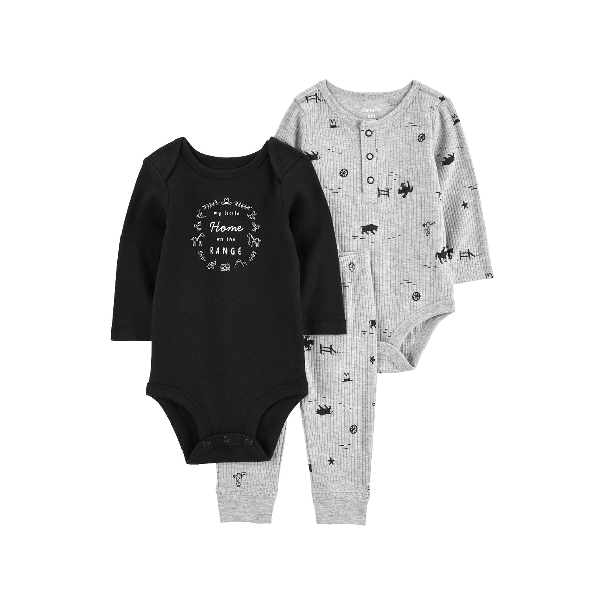 Carter's gray graffiti 3-piece set (6M-24M)