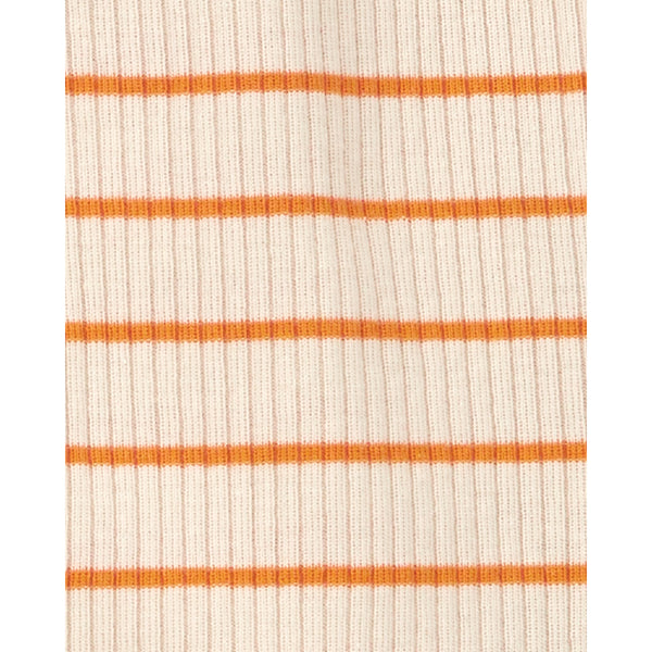 Carter's 橙黃條紋棉麻2件組套裝(6M-12M)
