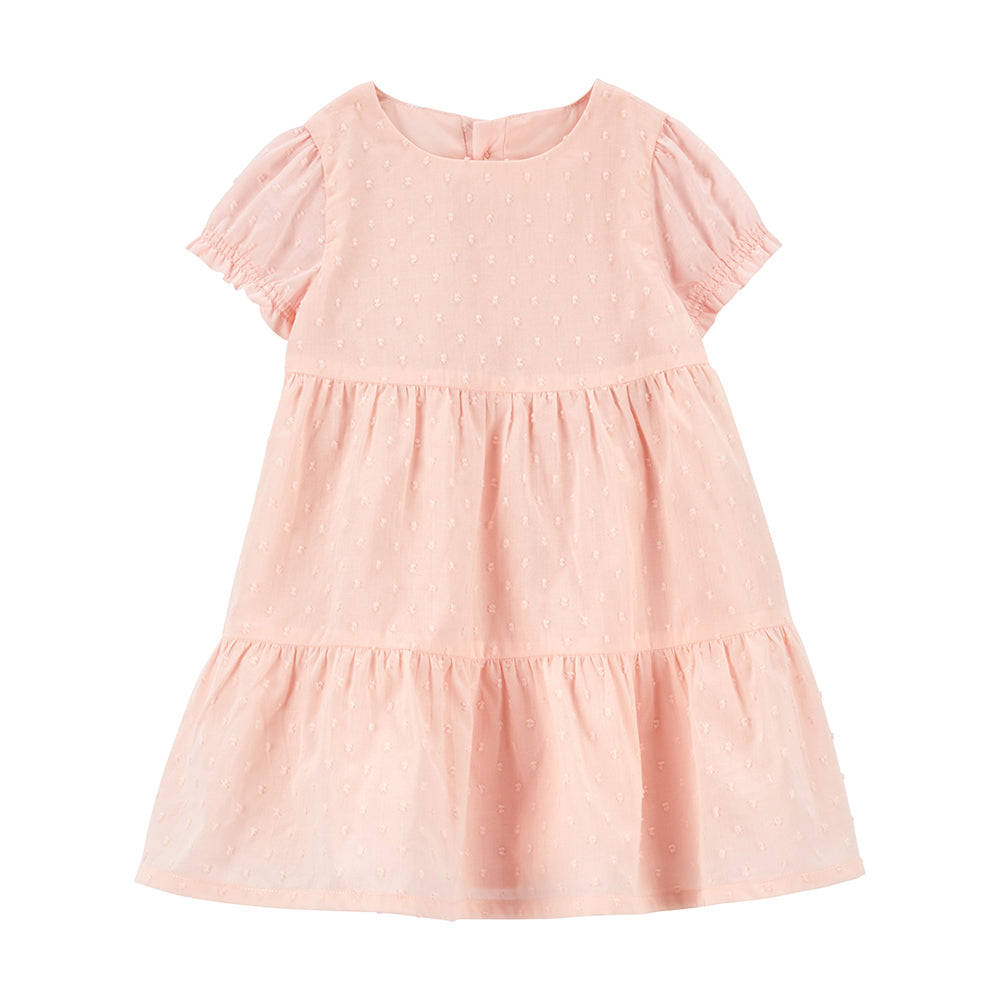 Carter's pink puff ruffle sleeve 2-piece set (6M-24M)