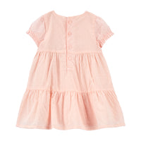 Carter's pink puff ruffle sleeve 2-piece set (6M-24M)