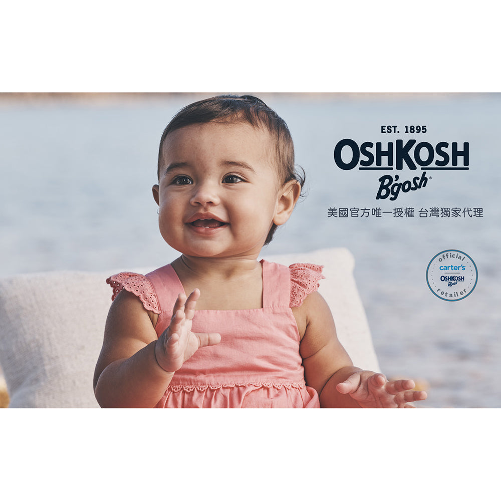 OshKosh 紅色畫布上的花海吊帶裙(12M-24M)