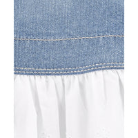 Oshkosh denim patchwork suspender skirt (2T-5T)