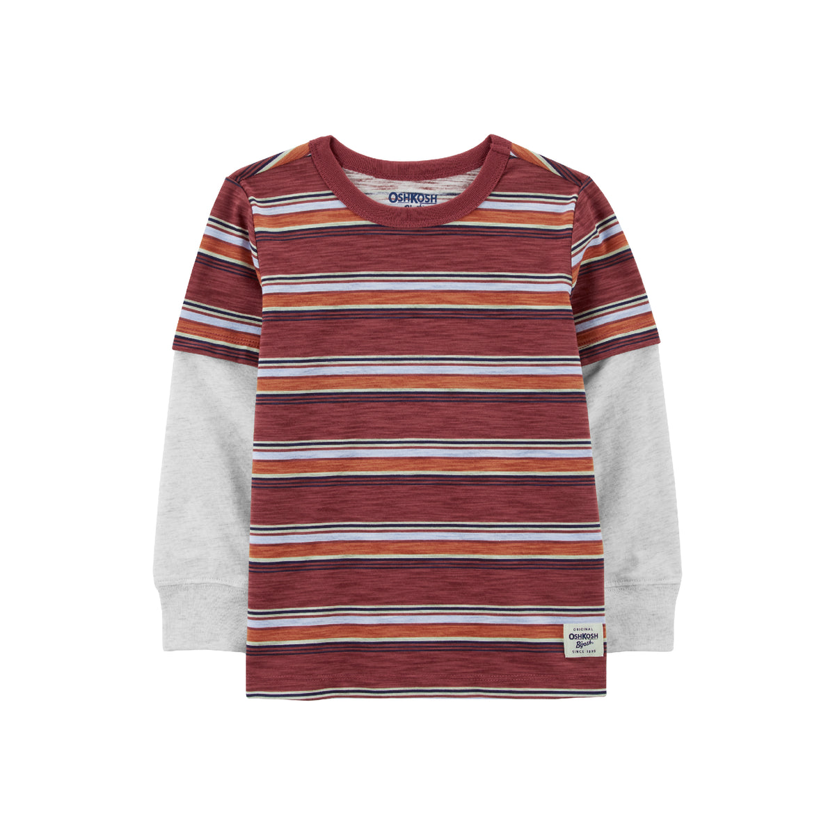 OshKosh red and white striped long-sleeved top (2T-5T)