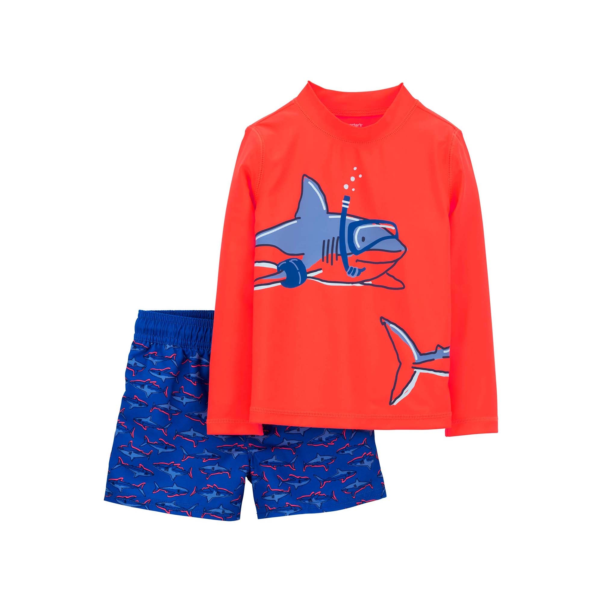 Carter s Daddy Shark Diving Fun 2 piece Swimsuit 2T 5T