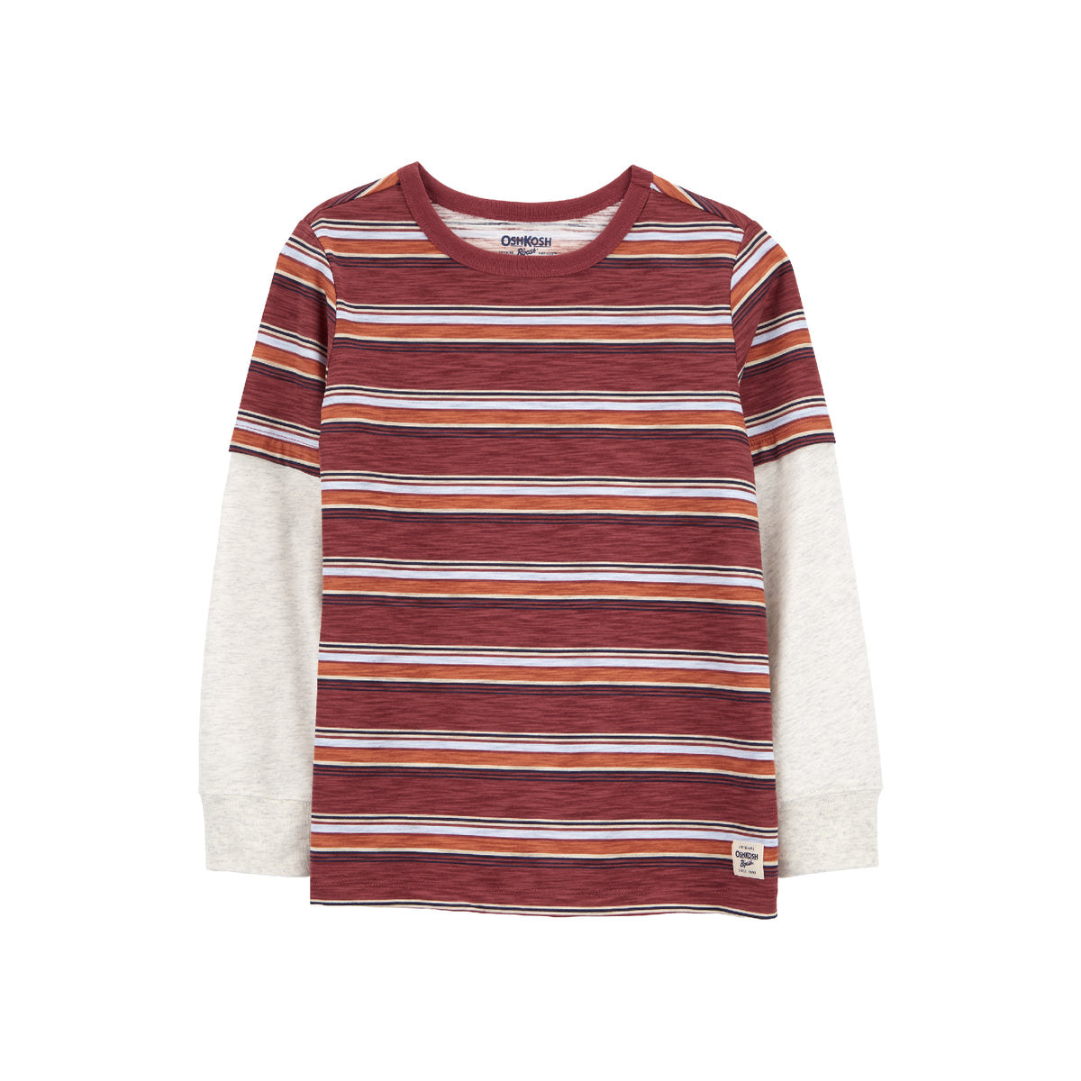 OshKosh red and white striped long-sleeved top (4-7)